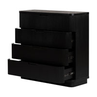 Manna Tallboy Fluted Chest of Drawer Black