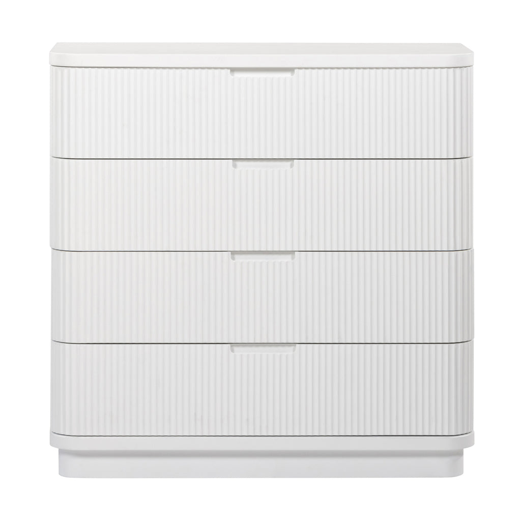 Manna Tallboy Fluted Chest of Drawer White
