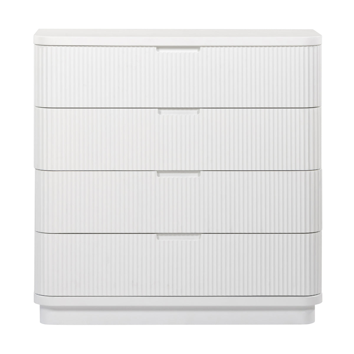 Manna Tallboy Fluted Chest of Drawer White