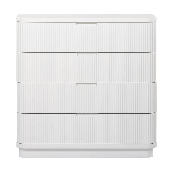 Manna Tallboy Fluted Chest of Drawer White