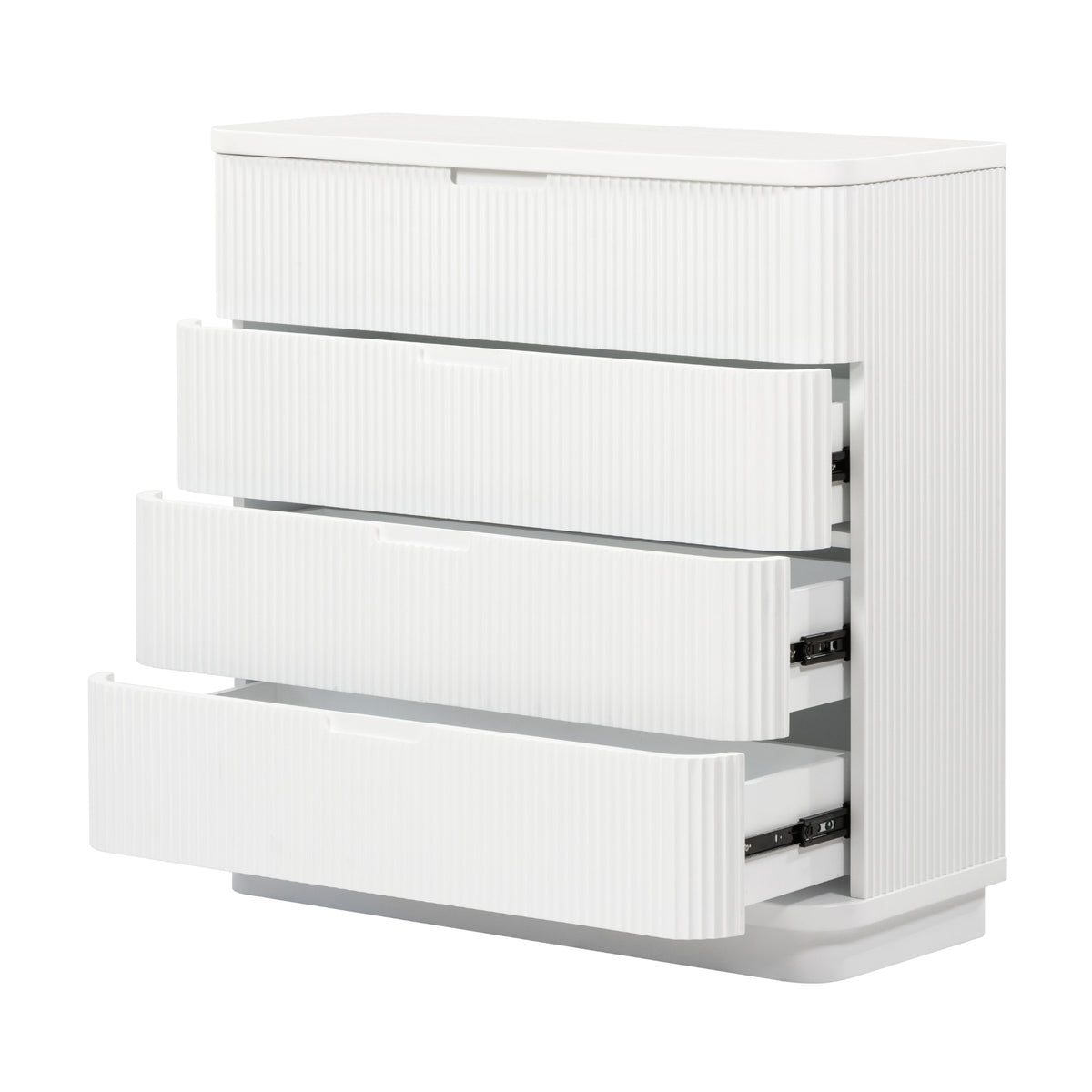 Manna Tallboy Fluted Chest of Drawer White