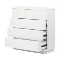 Manna Tallboy Fluted Chest of Drawer White