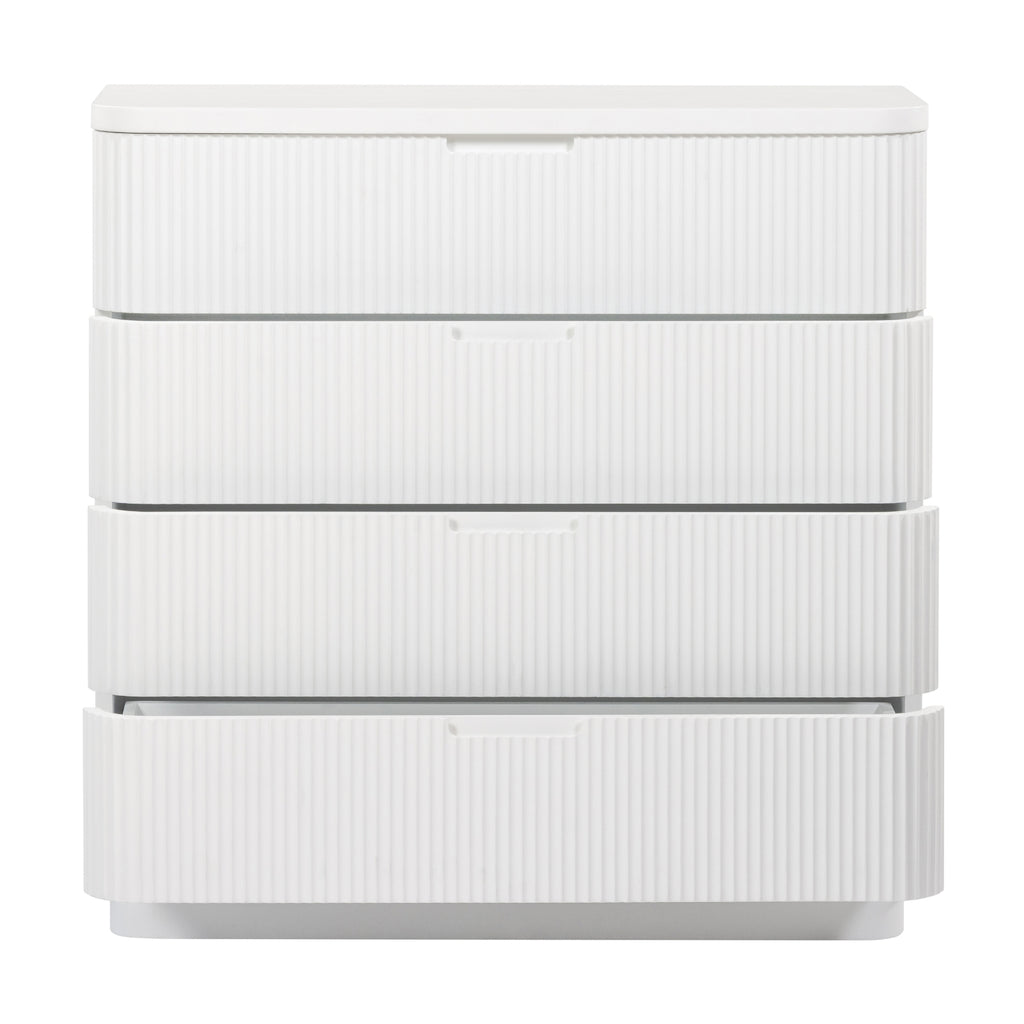Manna Tallboy Fluted Chest of Drawer White