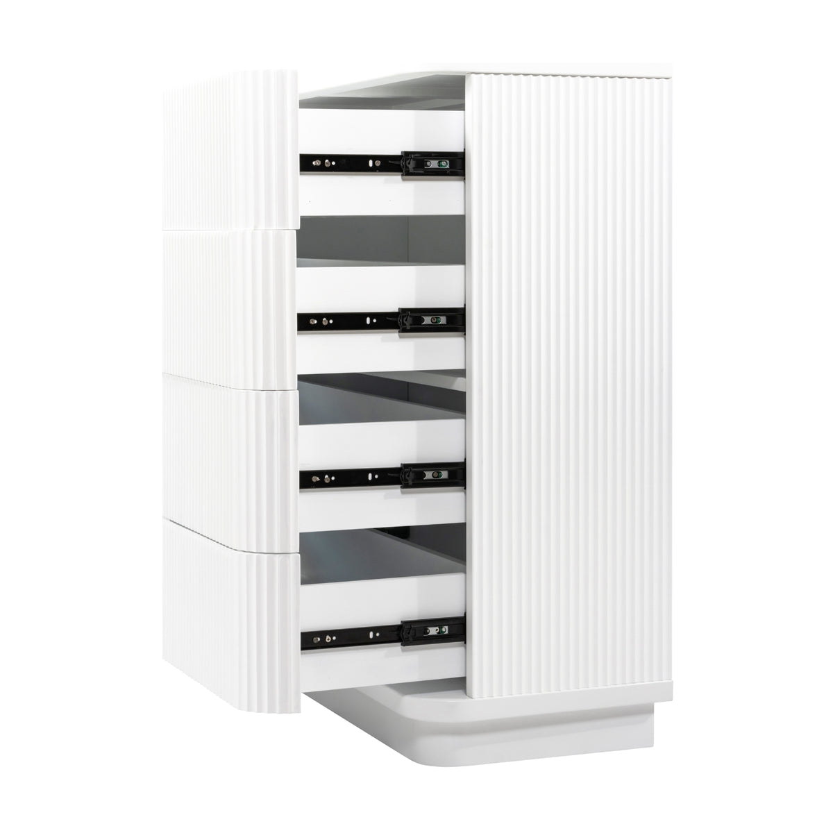 Manna Tallboy Fluted Chest of Drawer White