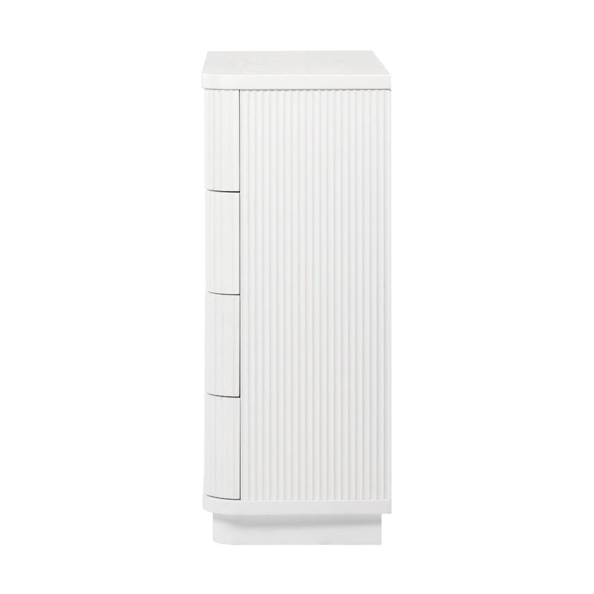 Manna Tallboy Fluted Chest of Drawer White