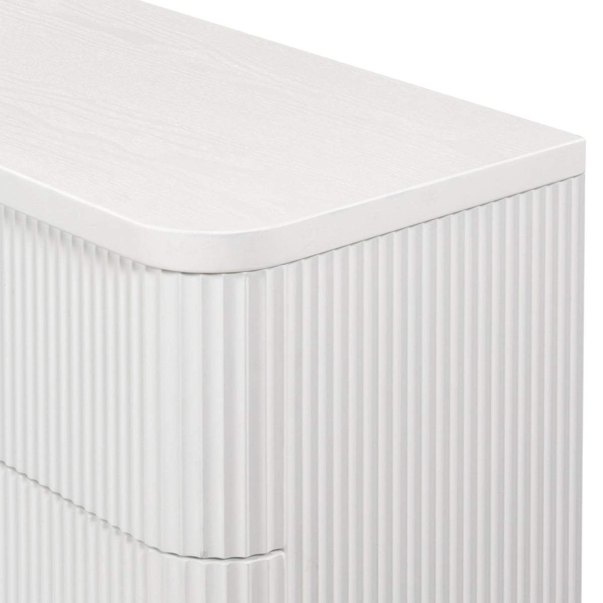 Manna Tallboy Fluted Chest of Drawer White