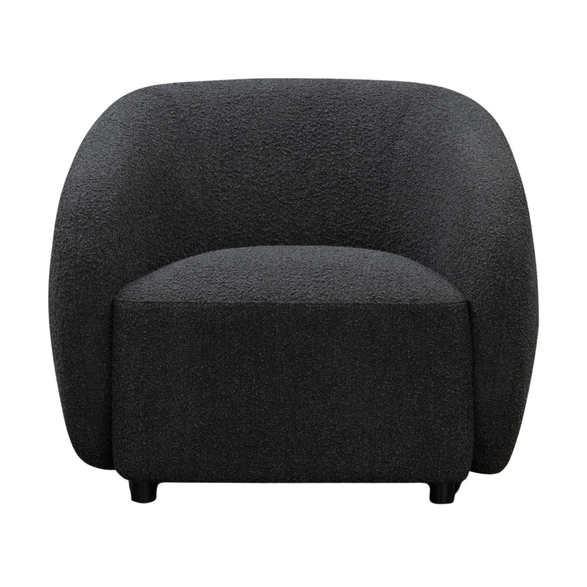 Marcel 1 + 3  Set Seater Armchair Boucle Fabric Sofa Charcoal