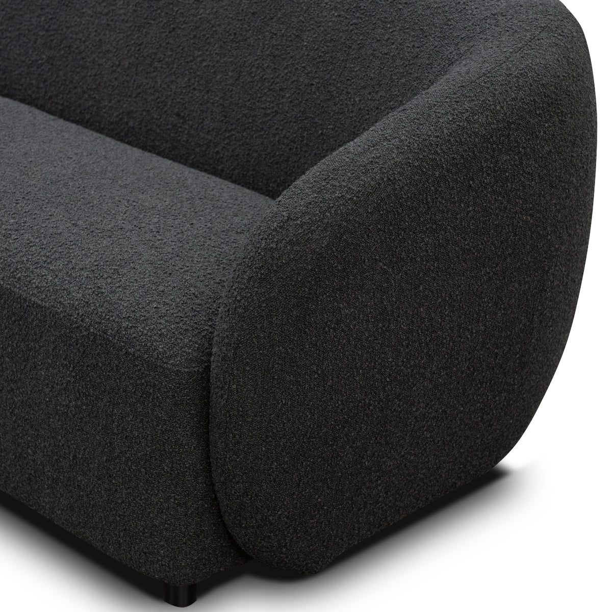 Marcel 1 + 3  Set Seater Armchair Boucle Fabric Sofa Charcoal