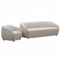 Marcel 1 + 3  Set Seater Armchair Boucle Fabric Sofa Quartz Beige