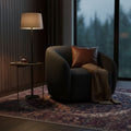 Marcel 1 Seater Armchair Boucle Fabric Sofa Charcoal