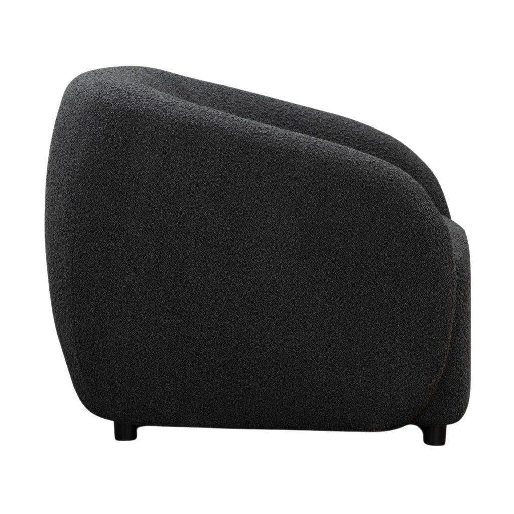 Marcel 1 Seater Armchair Boucle Fabric Sofa Charcoal