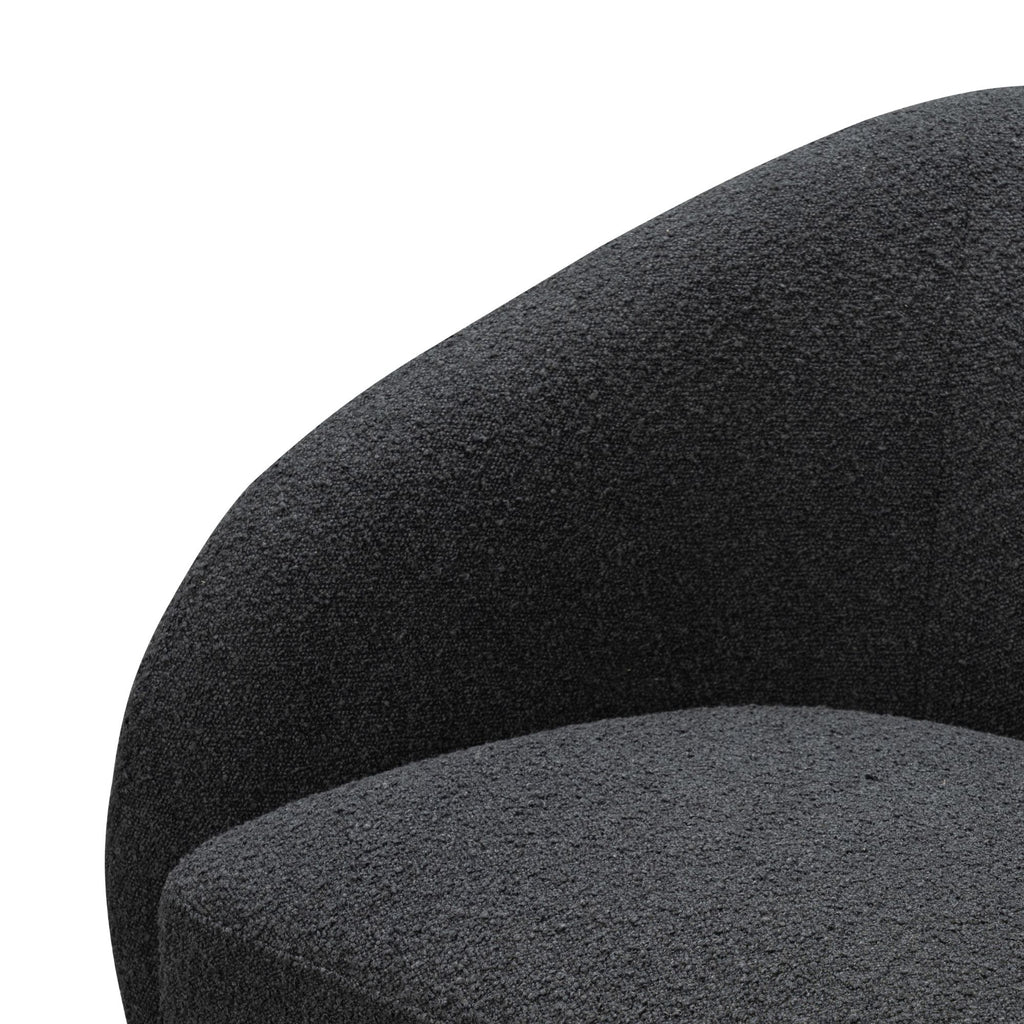 Marcel 1 Seater Armchair Boucle Fabric Sofa Charcoal