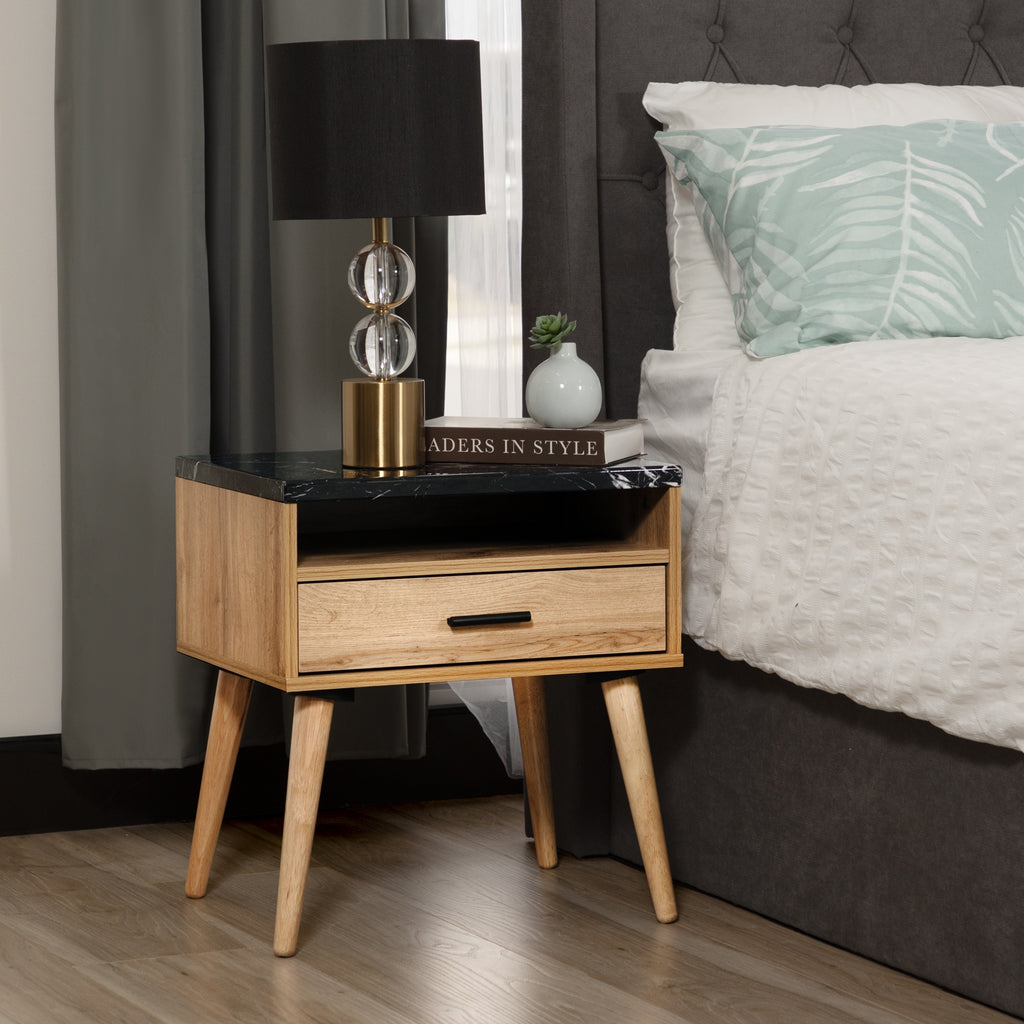 Marcello Bedside Table Nightstand Side End Bedroom Storage Cabinet Wotan Oak