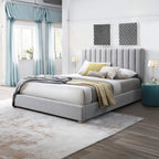 Marcus King Single Bed Frame Light Grey