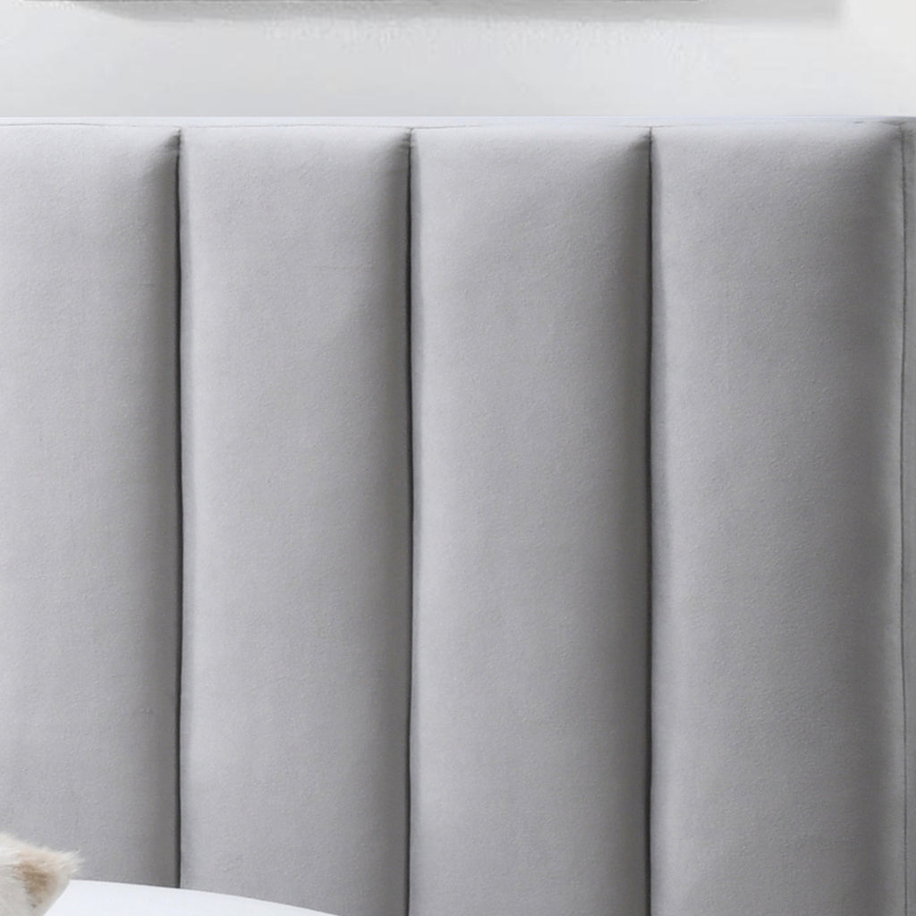 Marcus King Single Bed Frame Light Grey