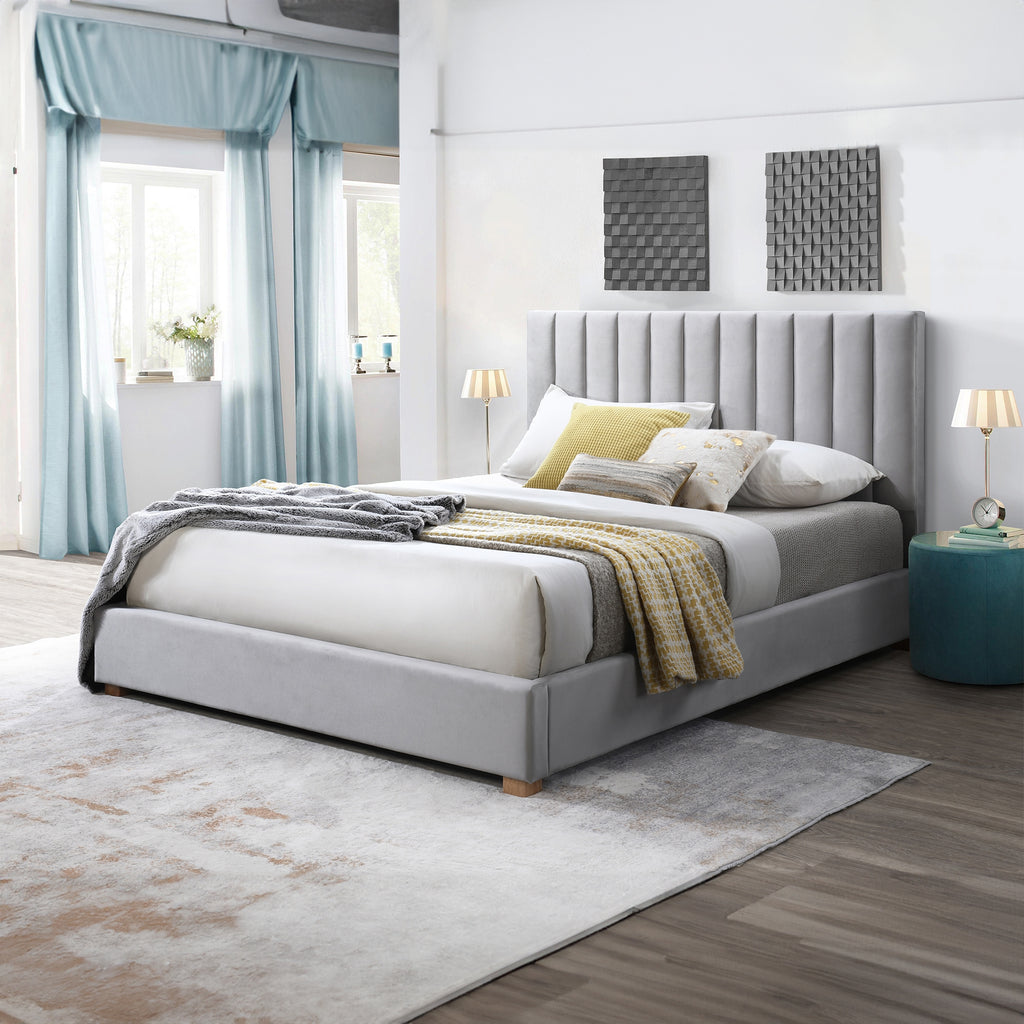 Marcus Queen Bed Frame Light Grey