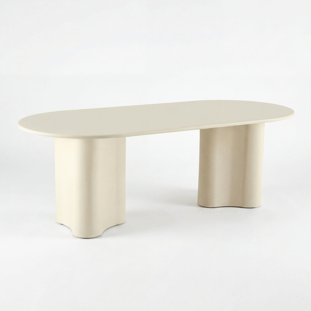 Marina 220cm Oval Dining Table Ivory White