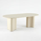 Marina 220cm Oval Dining Table Ivory White