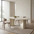 Marina 220cm Oval Dining Table Ivory White