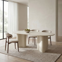 Marina 220cm Oval Dining Table Ivory White