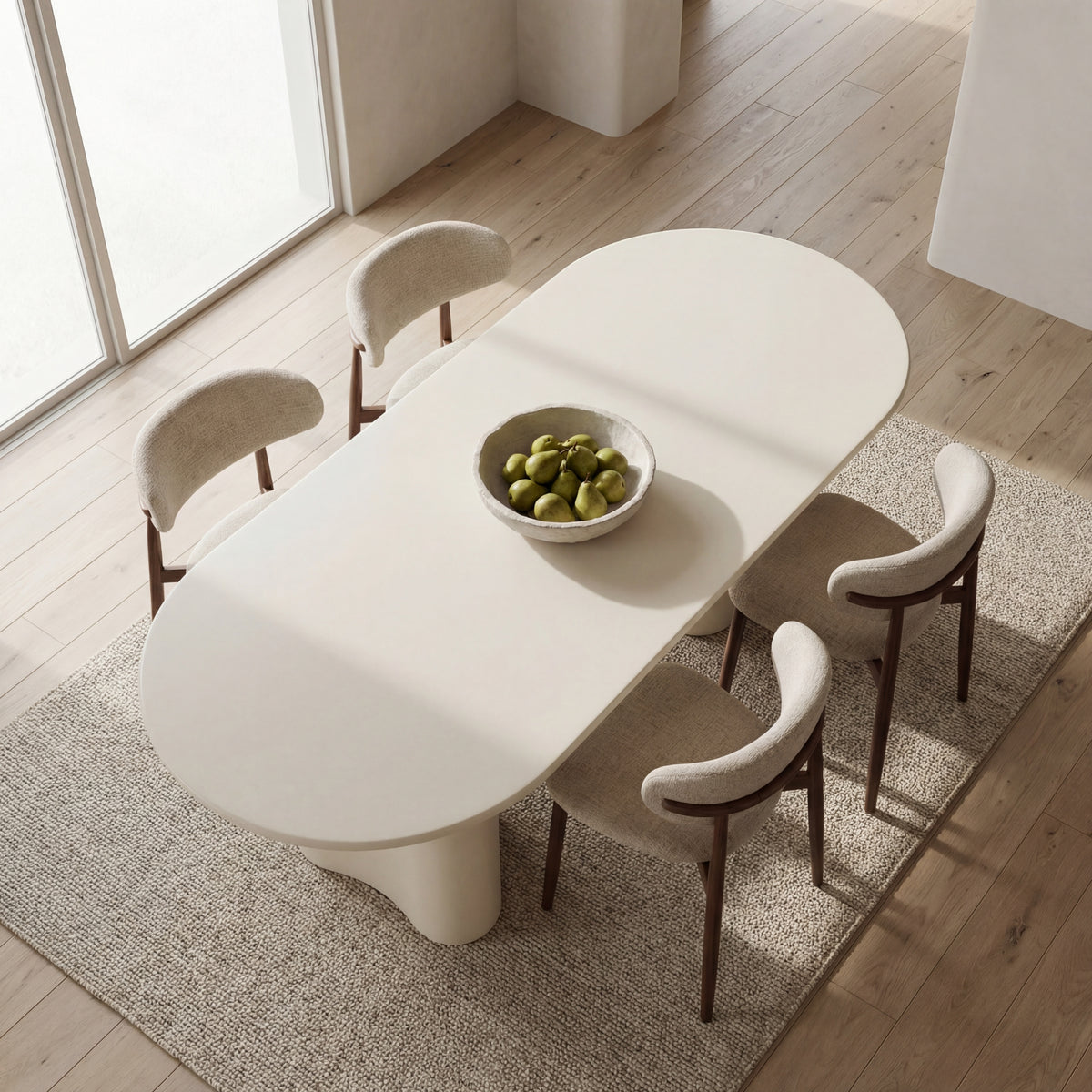 Marina 220cm Oval Dining Table Ivory White