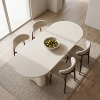 Marina 220cm Oval Dining Table Ivory White