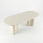Marina 220cm Oval Dining Table Ivory White