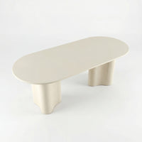 Marina 220cm Oval Dining Table Ivory White