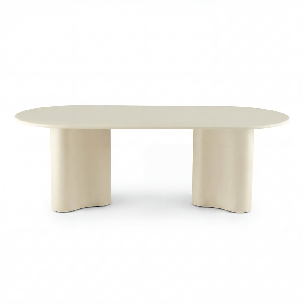 Marina 220cm Oval Dining Table Ivory White