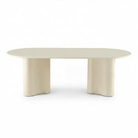 Marina 220cm Oval Dining Table Ivory White
