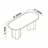 Marina 220cm Oval Dining Table Ivory White