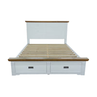 Marline Queen Bed Frame Drawer Storage Oak White