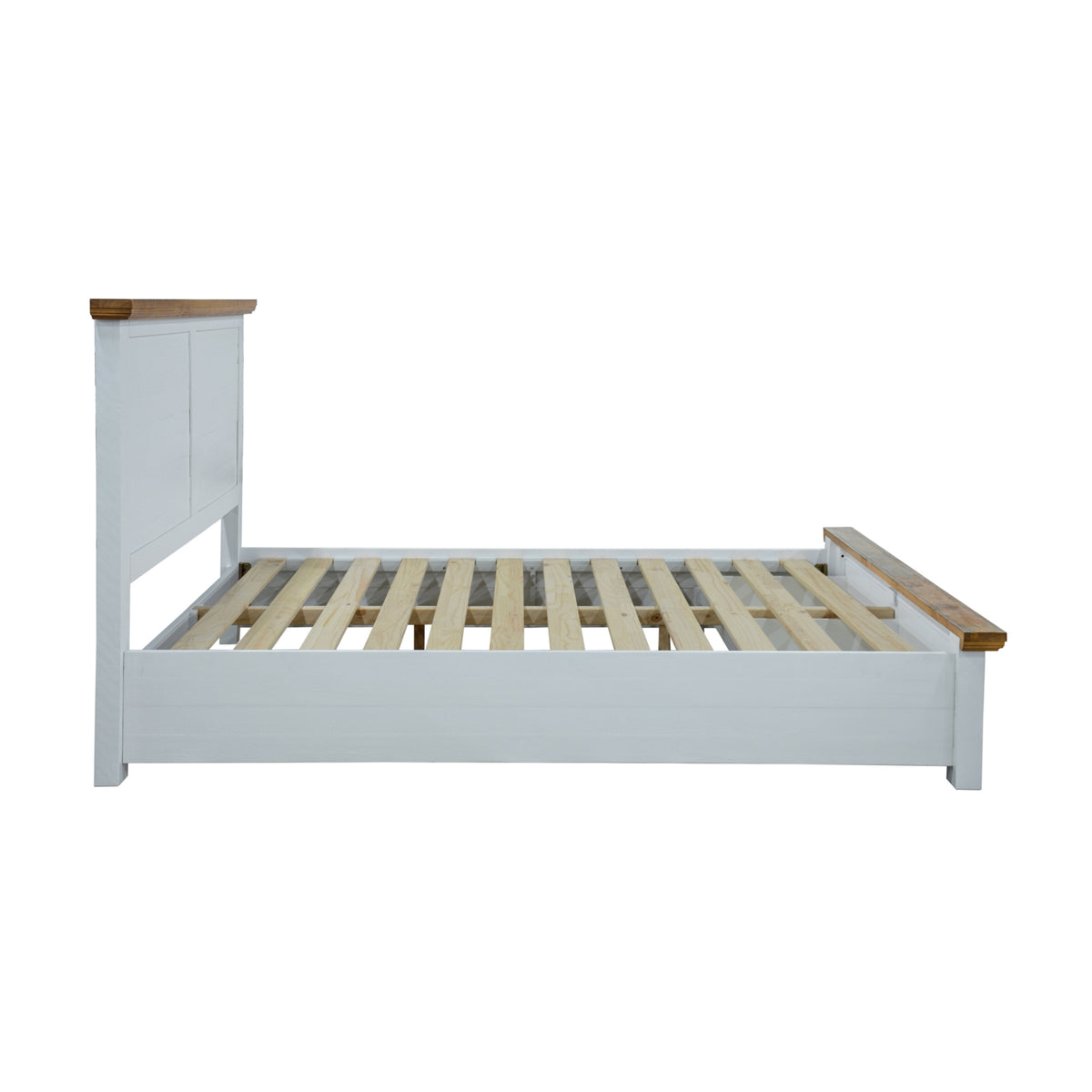 Marline Queen Bed Frame Drawer Storage Oak White