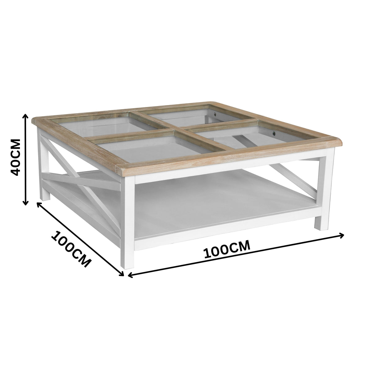 Marmalade Hampton 100cm Square Coffee Table White Oak