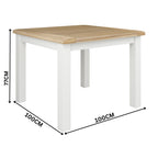 Marmalade Hampton 100cm Square Dining Table White Oak