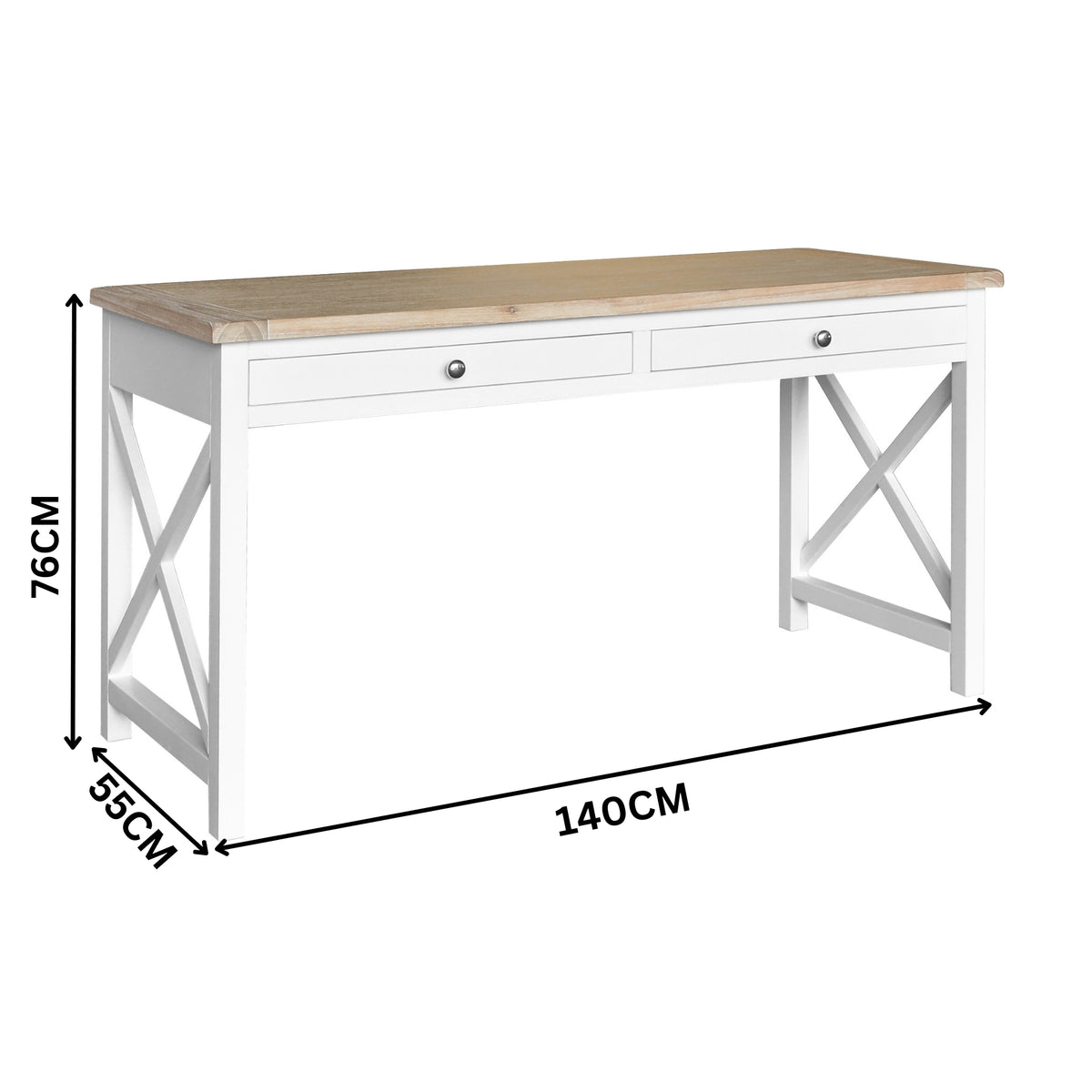 Marmalade Hampton 140cm Desk Table White Oak