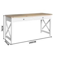 Marmalade Hampton 140cm Desk Table White Oak