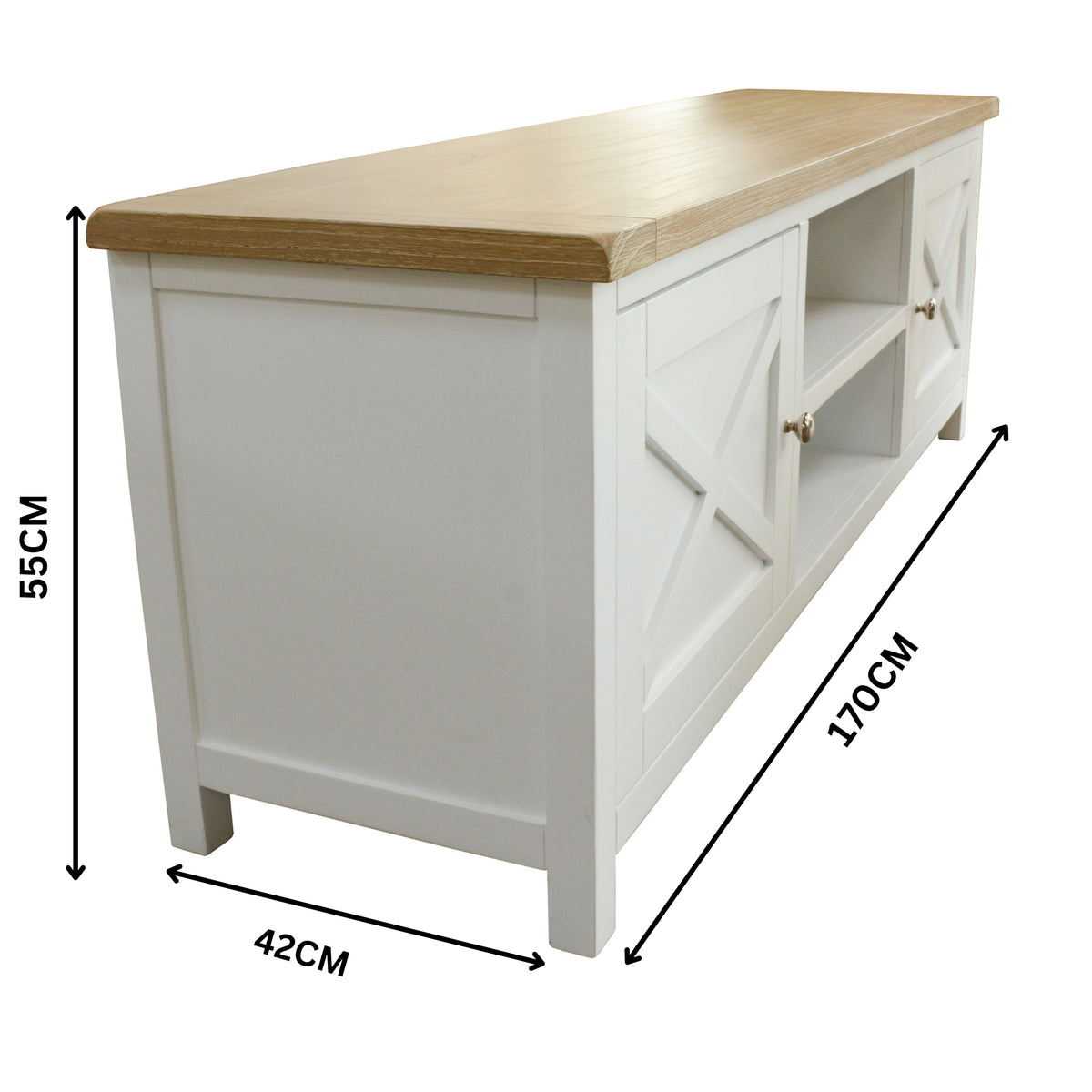 Marmalade Hampton 160cm ETU Entertainment TV Unit White Oak