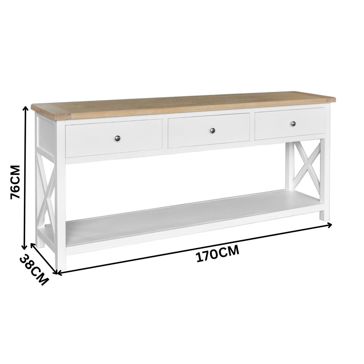 Marmalade Hampton 170cm Console Table White Oak