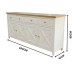 Marmalade Hampton 180cm Buffet Table White Oak