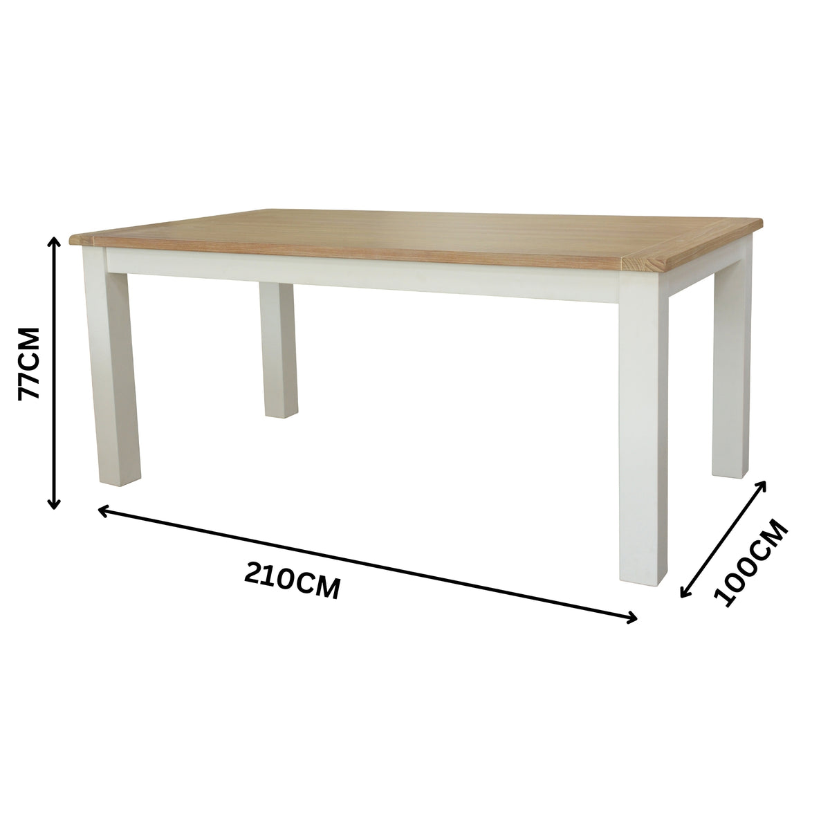 Marmalade Hampton 210cm Dining Table White Oak