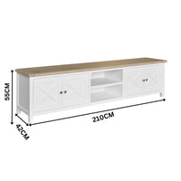 Marmalade Hampton 210cm ETU Entertainment TV Unit White Oak
