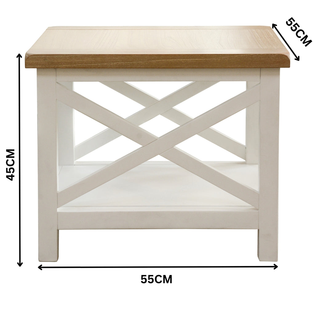 Marmalade Hampton 55cm Lamp Table White Oak