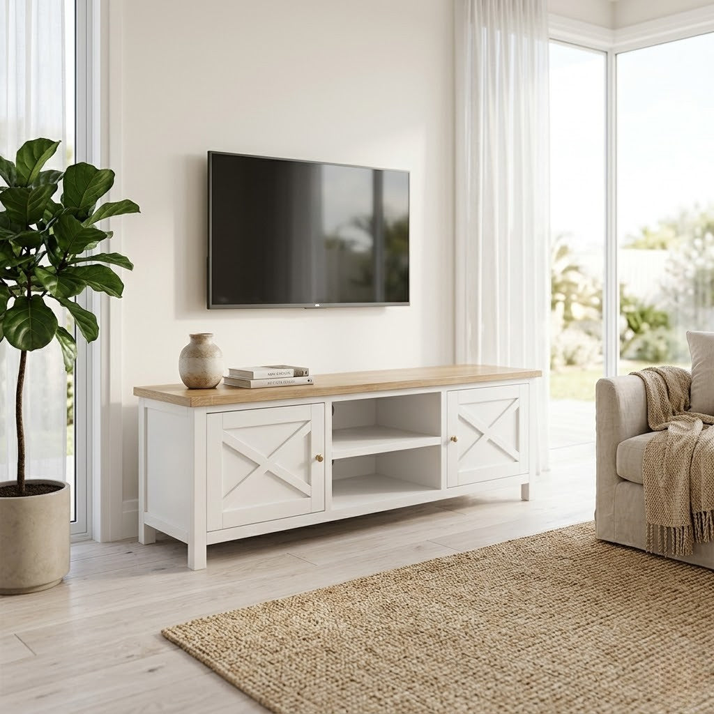 Marmalade Hampton 160cm ETU Entertainment TV Unit White Oak
