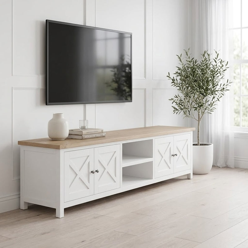 Marmalade Hampton 210cm ETU Entertainment TV Unit White Oak