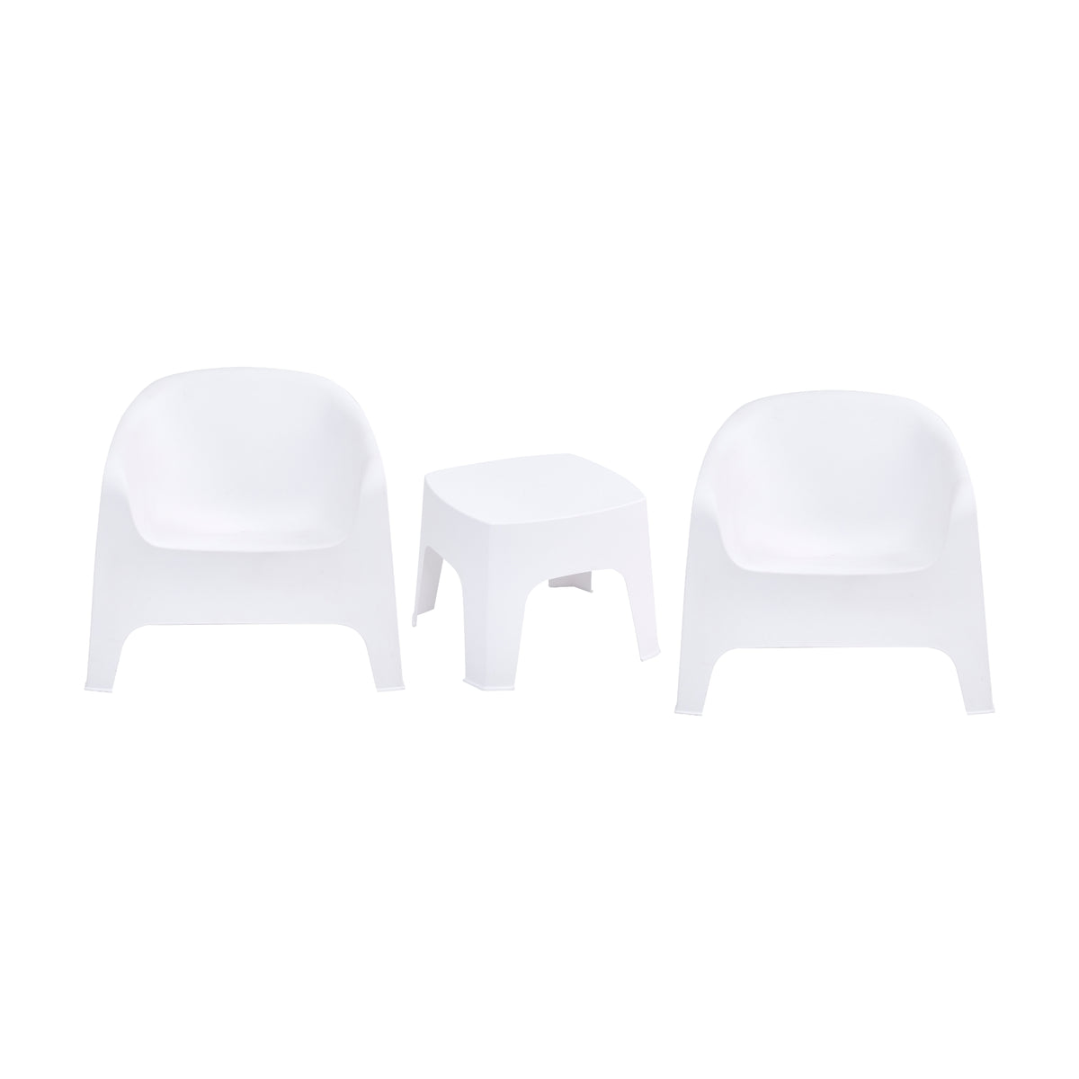 Marquee 3pc Outdoor Sofa Chair Lounge Side Table Set White