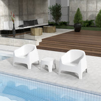 Marquee 3pc Outdoor Sofa Chair Lounge Side Table Set White