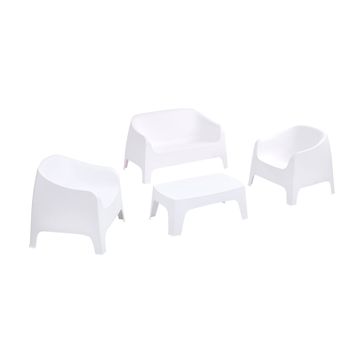 Marquee 4pc Outdoor Sofa Chair Lounge Coffee Table Set White