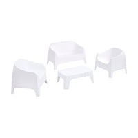 Marquee 4pc Outdoor Sofa Chair Lounge Coffee Table Set White