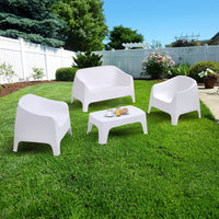 Marquee 4pc Outdoor Sofa Chair Lounge Coffee Table Set White